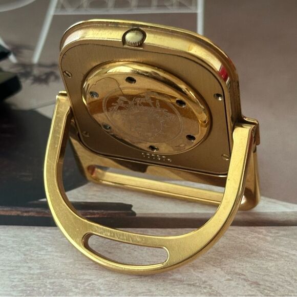 SOLD:Hermès Stirrup Table Alarm Clock Gold - Picture 3 of 10